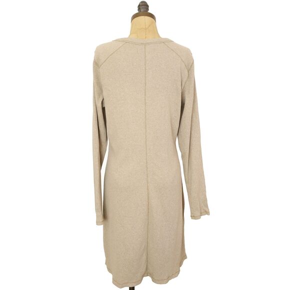 EVERLANE The Ribbed Mini Dress Size XL Heathered Oat Crew Neck Bodycon NWT B37 - Picture 4 of 6